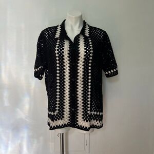 33 Degrees men’s crochet button down